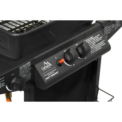 Parrilla de gas 3 quemadores negra
