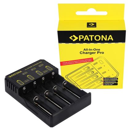 PATONA - Cargador de pilas AA/AAA/18650/14500/CR123A