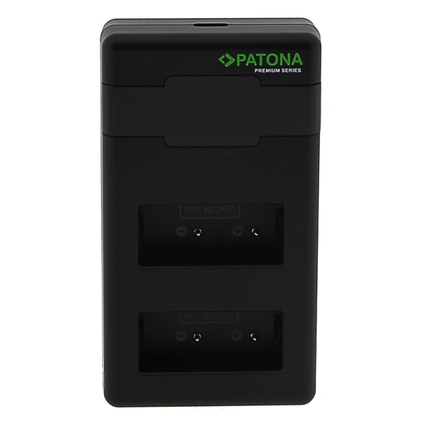 PATONA - Cargador rápido dual para Fuji NP-W126 + cable USB-C de 0,6 m