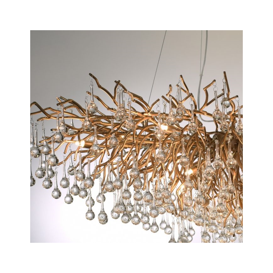 Paul Neuhaus 2031-11 - Lámpara colgante ICICLE 15xG9/40W/230V 75x150 cm latón