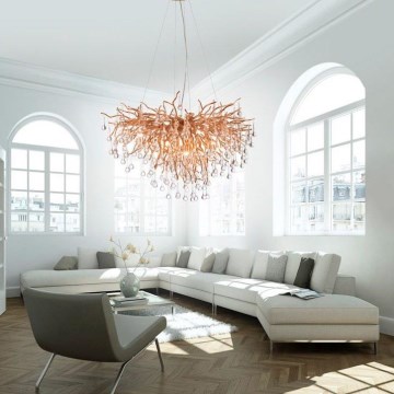 Paul Neuhaus 2192-11 - Lámpara colgante ICICLE 10xG9/40W/230V 50x100 cm latón