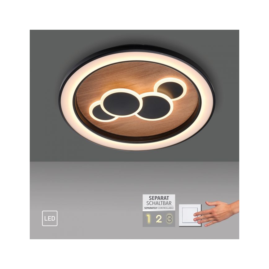 Paul Neuhaus 6284-79 - Plafón LED ELIZA LED/55,5W/230V diá. 60 cm roble