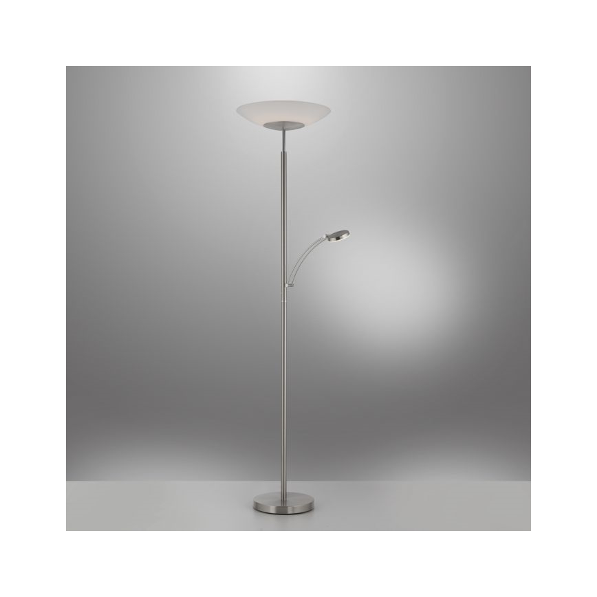 Paul Neuhaus 655-55 - Lámpara de pie LED regulable ALFRED LED/28W+LED/4W/230V cromo brillante