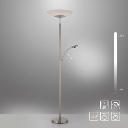Paul Neuhaus 655-55 - Lámpara de pie LED regulable ALFRED LED/28W+LED/4W/230V cromo brillante