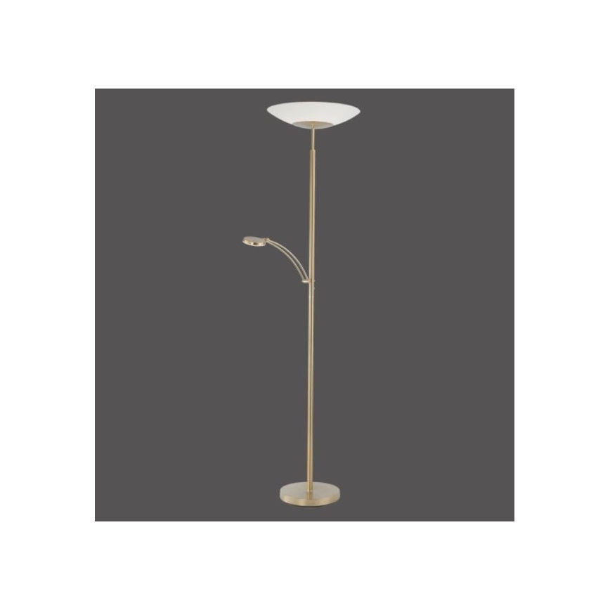 Paul Neuhaus 655-60 - Lámpara de pie LED regulable ALFRED LED/28W/230V+LED/4W/230V latón