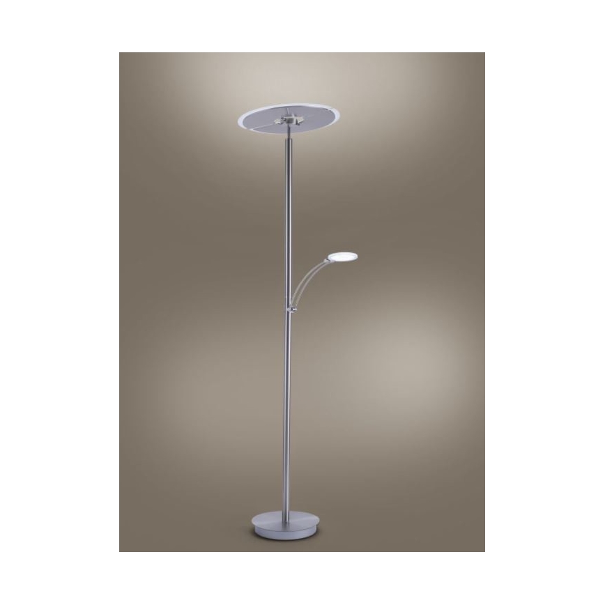 Paul Neuhaus 673-55 - Lámpara de pie LED regulable ARTUR 2xLED/21W/230V+LED/6W cromado brillante