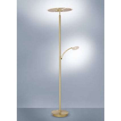 Paul Neuhaus 673-60 - Lámpara de pie LED regulable ARTUR 2xLED/21W/230V+LED/6W dorada