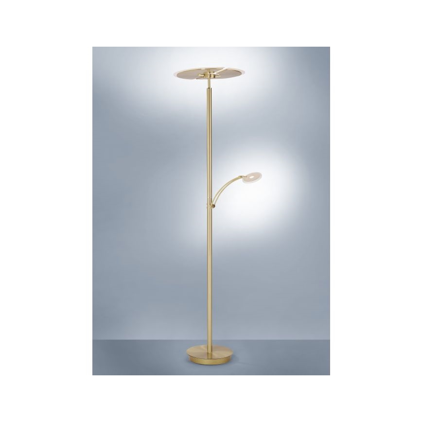 Paul Neuhaus 673-60 - Lámpara de pie LED regulable ARTUR 2xLED/21W/230V+LED/6W dorada