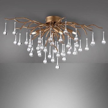 Paul Neuhaus 8090-11 - Lámpara de techo ICICLE 4xG9/40W/230V 30x60 cm latón