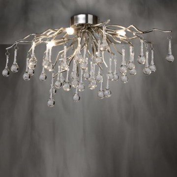 Paul Neuhaus 8090-55 - Lámpara de techo ICICLE 4xG9/40W/230V 30x60 cm cromo brillante