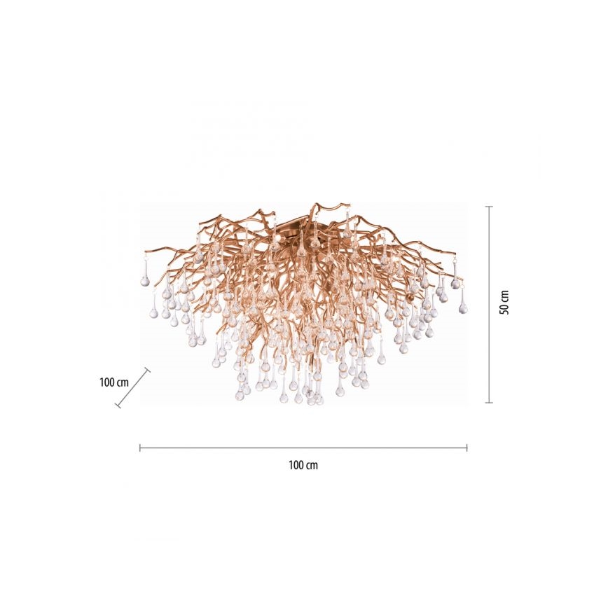 Paul Neuhaus 8092-11 - Lámpara de techo ICICLE 14xG9/40W/230V diá. 100 cm latón