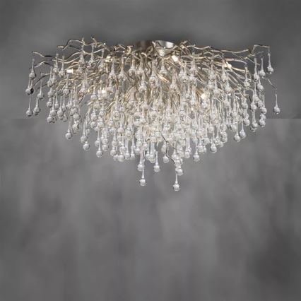 Paul Neuhaus 8092-55 - Lámpara de techo de superficie ICICLE 14×G9/40W/230V, diámetro 100 cm, cromo brillante