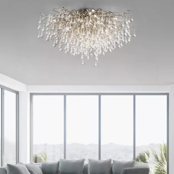 Paul Neuhaus 8092-55 - Lámpara de techo de superficie ICICLE 14×G9/40W/230V, diámetro 100 cm, cromo brillante