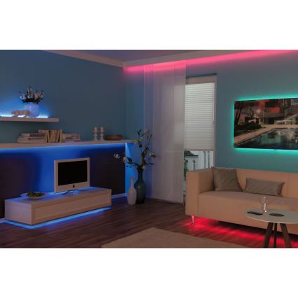 Paulmann 3989 - Tira LED RGBW regulable de 19W TIP, 10 m, 230V + mando a distancia