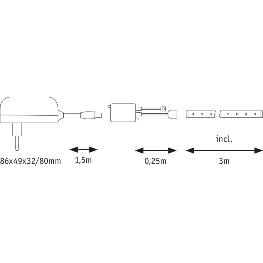 Paulmann 70481 - LED RGBW/9,6W Tira regulable DIGITAL 3 m 230V + control remoto