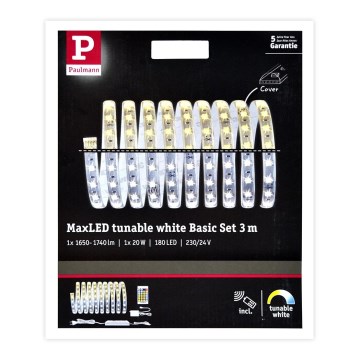 Paulmann 70624 - Tira LED regulable MAXLED 20W 3m 230V + mando a distancia