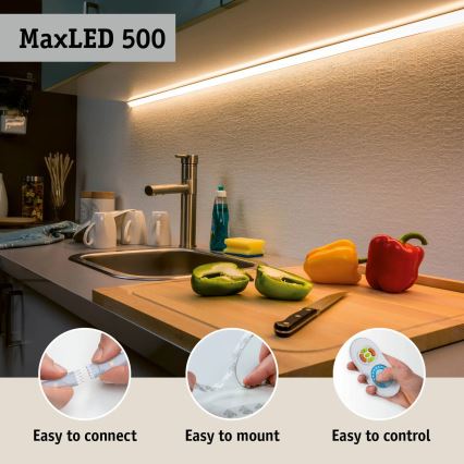 Paulmann 70627 - Tira LED RGB de 18 W, IP44, regulable para baño MAXLED 1,5 m 230 V + mando a distancia