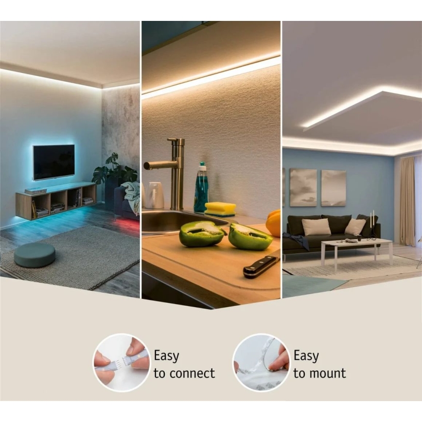 Paulmann 70669 - LED/35W IP44 Tira de baño regulable MAXLED 3 m 6500K 230V