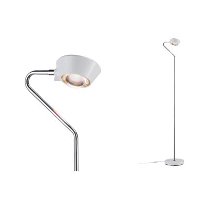 Paulmann 70920 - Lámpara de pie LED regulable RAMOS 230V blanca/cromo brillante
