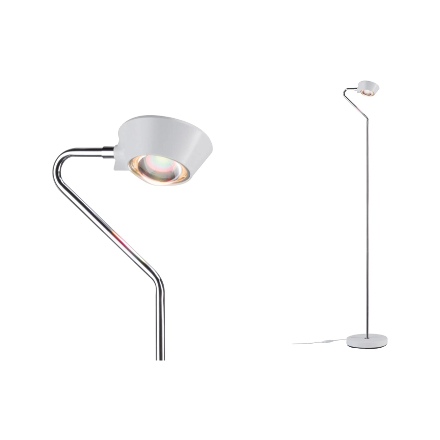 Paulmann 70920 - Lámpara de pie LED regulable RAMOS 230V blanca/cromo brillante