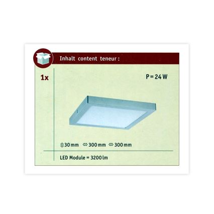 Paulmann 70982 - Lámpara de techo LED/22W ABIA 230V
