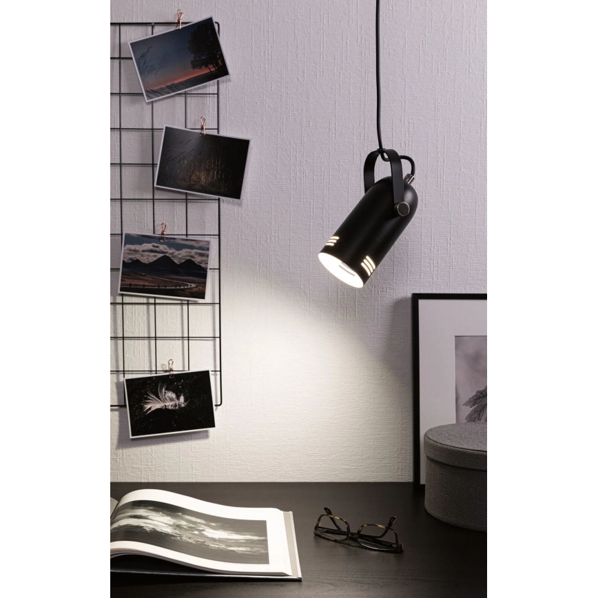 Paulmann 79766 - 1xE27/15W Lámpara colgante con cable LAVEA 230V negra
