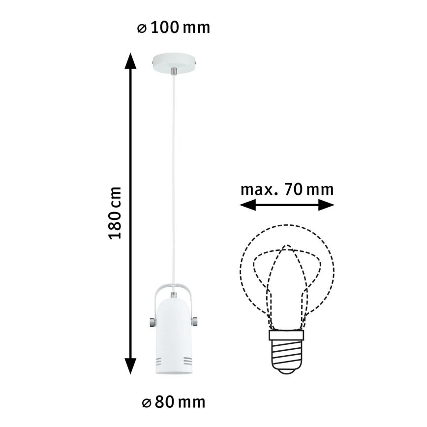 Paulmann 79767 - Lámpara colgante LAVEA LED RGBW, 1x E27/15W, 230V, blanca