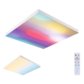 Paulmann 79910 - LED/31W RGBW Luminaria de techo regulable LORIA 230V 3000-6500K 59,5x59,5 cm blanca + mando a distancia