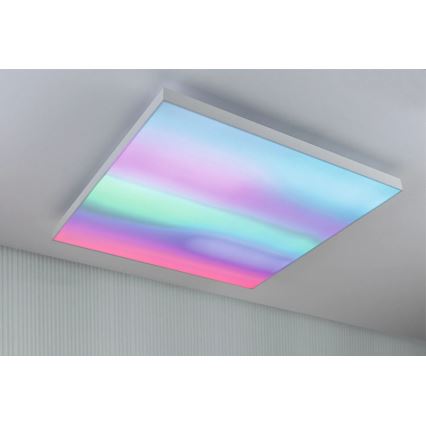 Paulmann 79910 - LED/31W RGBW Luminaria de techo regulable LORIA 230V 3000-6500K 59,5x59,5 cm blanca + mando a distancia