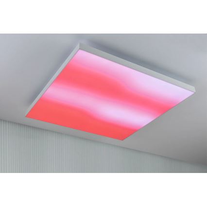 Paulmann 79910 - LED/31W RGBW Luminaria de techo regulable LORIA 230V 3000-6500K 59,5x59,5 cm blanca + mando a distancia