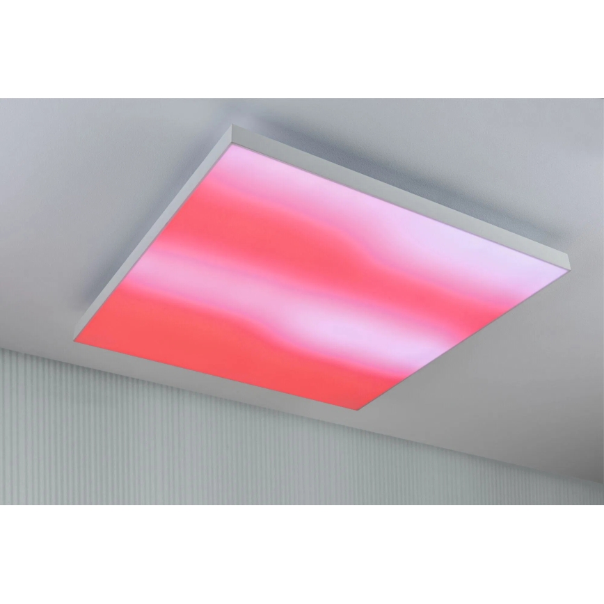 Paulmann 79910 - LED/31W RGBW Luminaria de techo regulable LORIA 230V 3000-6500K 59,5x59,5 cm blanca + mando a distancia