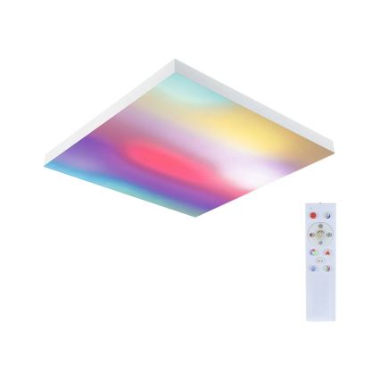 Paulmann 79910 - LED/31W RGBW Luminaria de techo regulable LORIA 230V 3000-6500K 59,5x59,5 cm blanca + mando a distancia