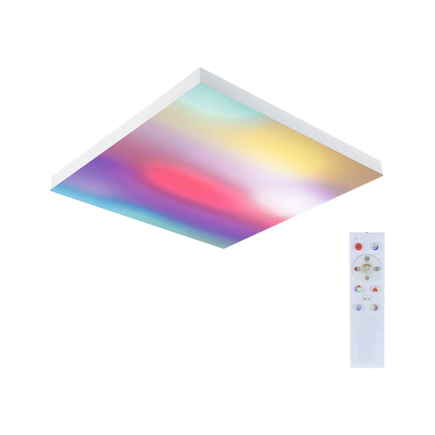 Paulmann 79910 - LED/31W RGBW Luminaria de techo regulable LORIA 230V 3000-6500K 59,5x59,5 cm blanca + mando a distancia