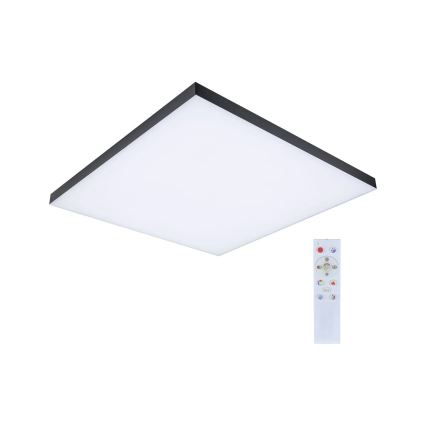 Paulmann 79913 - Lámpara de techo regulable LED/31W RGBW LORIA 230V 3000-6500K 59,5x59,5 cm negra + control remoto