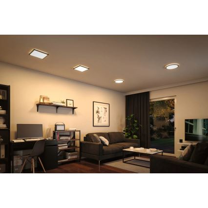 Paulmann 79920 - Panel LED regulable ATRIA 11,2W 230V 3000K 19x19 cm negro