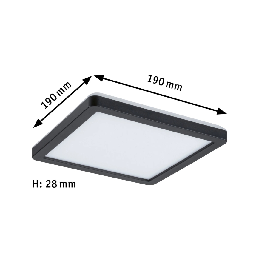 Paulmann 79920 - Panel LED regulable ATRIA 11,2W 230V 3000K 19x19 cm negro