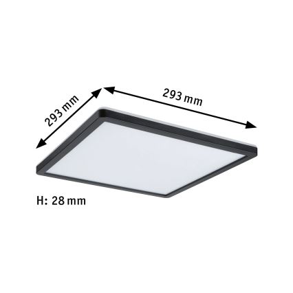 Paulmann 79921 - Panel LED regulable ATRIA 16W 230V 3000K 29,3x29,3 cm negro