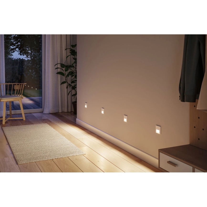 Paulmann 79999 - LED/1W Iluminación de escalera TSARO 230V Follow/blanco