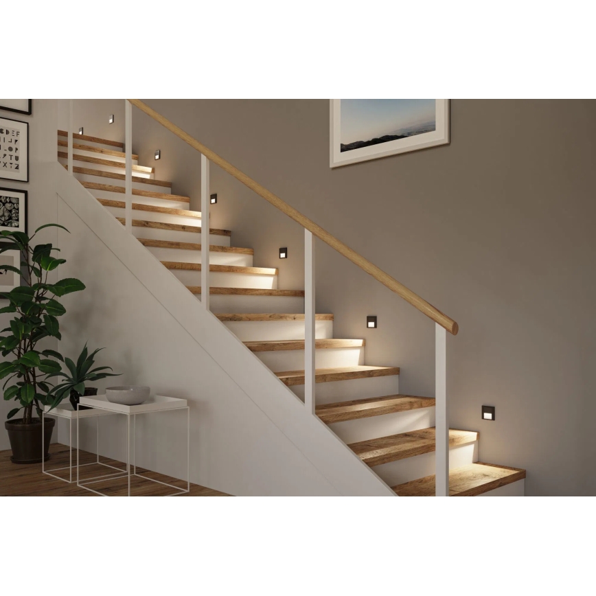 Paulmann 80001 - LED/1W Iluminación de escalera TSARO 230V Follow/negro