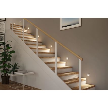 Paulmann 80002 - LED/1W Iluminación de escalera con sensor TSARO 230V Lead/blanco