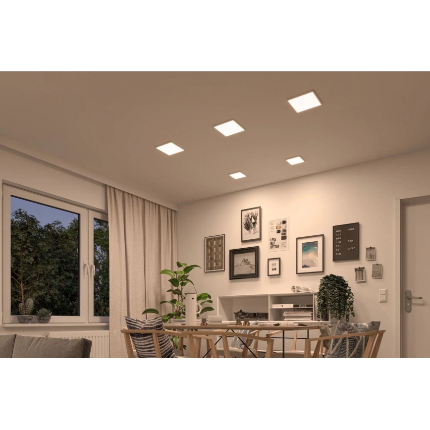 Paulmann 92993 - LED/13W IP44 Luminaria empotrada para baño AREO 230V 2000/3000/4000K 17,5x17,5 cm blanca