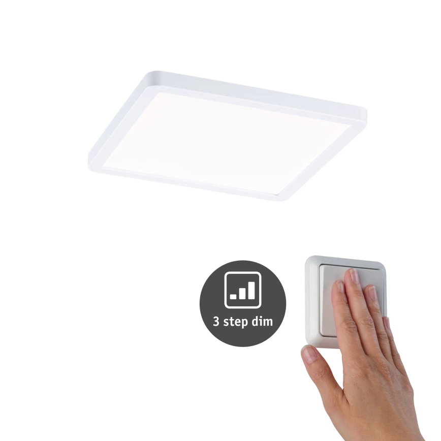 Paulmann 93059 - LED/13W IP44 Downlight empotrable regulable para baño AREO 230V 17,5x17,5 cm blanco