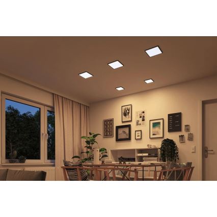 Paulmann 93101 - LED/13W IP44 Luminaria empotrada para baño AREO 230V 2000/3000/4000K 17,5x17,5 cm negra