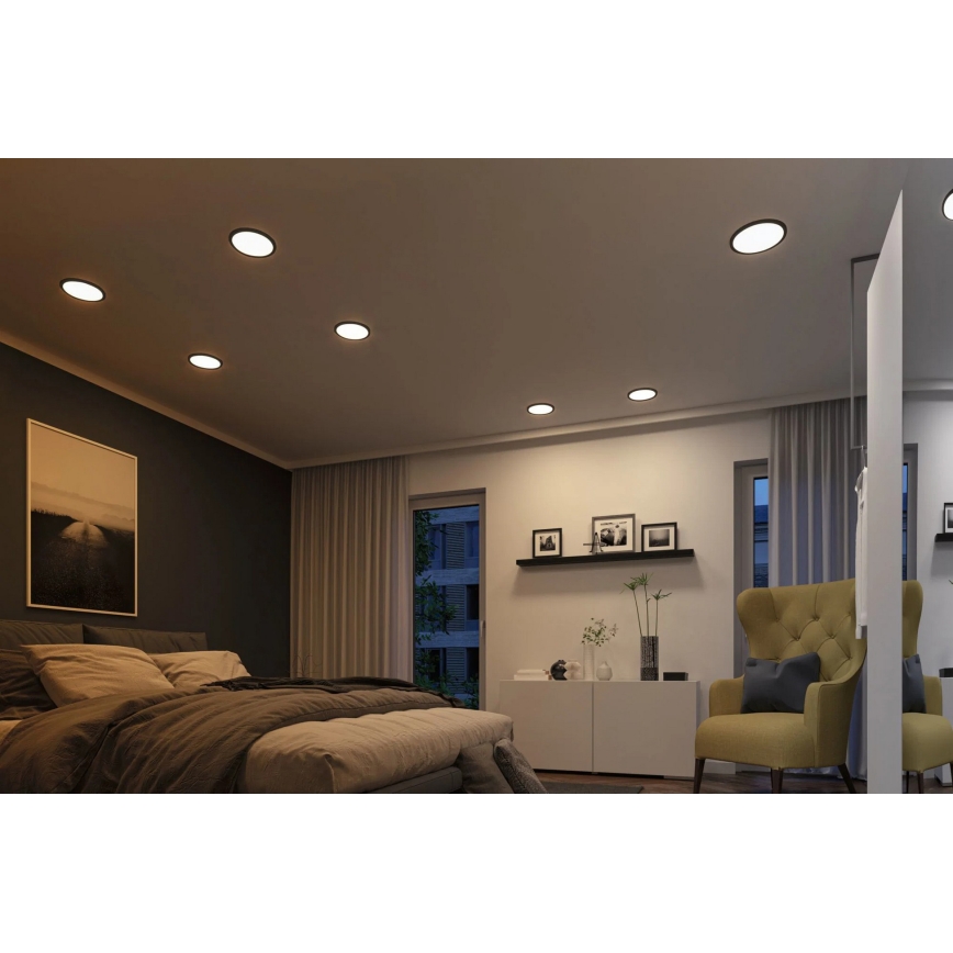 Paulmann 93102 - LED/16W IP44 Luminaria empotrada para baño AREO 230V 2000/3000/4000K diámetro 23 cm negra