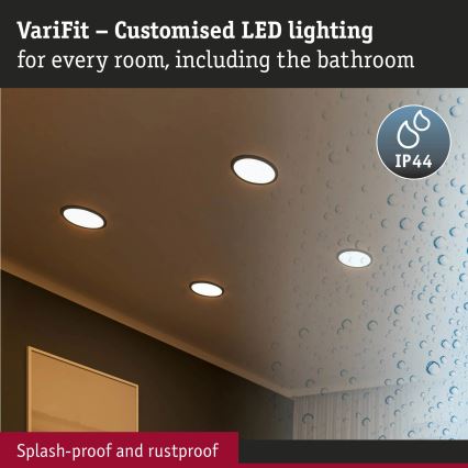 Paulmann 93102 - LED/16W IP44 Luminaria empotrada para baño AREO 230V 2000/3000/4000K diámetro 23 cm negra