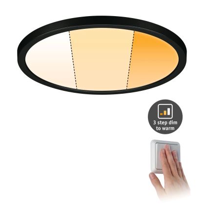 Paulmann 93102 - LED/16W IP44 Luminaria empotrada para baño AREO 230V 2000/3000/4000K diámetro 23 cm negra