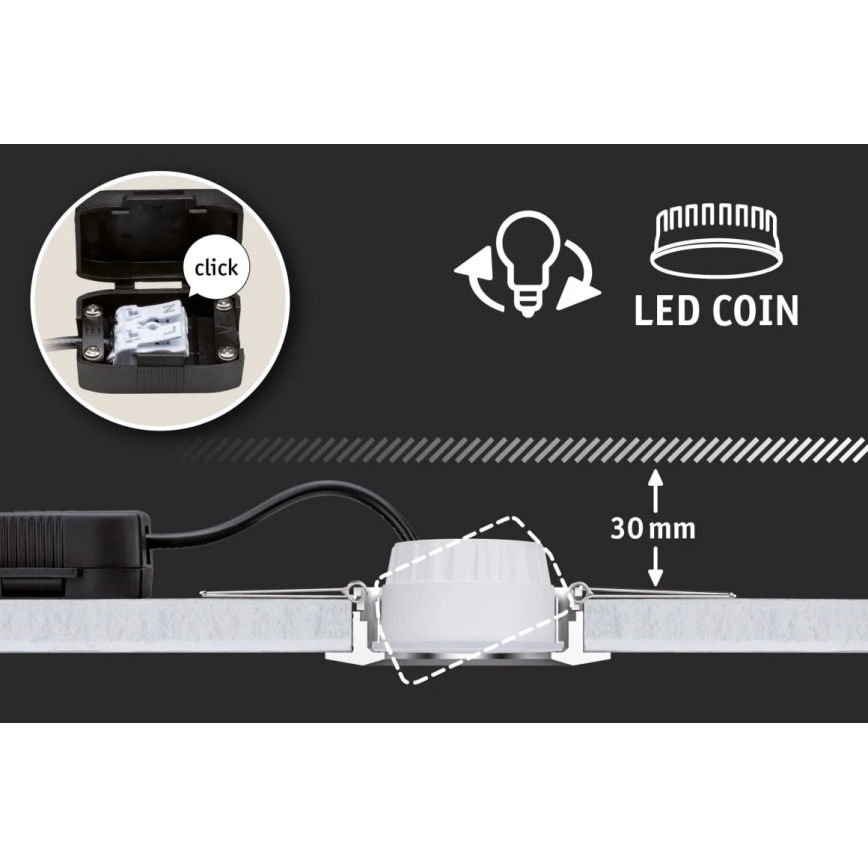 Paulmann 93383 - JUEGO 3xLED/6W IP44 Lámpara empotrable regulable para el baño GIL 230V