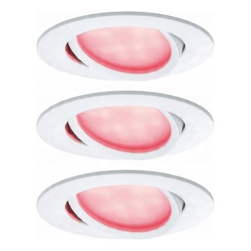 Paulmann 93940 - SET 3x LED RGBW/2W IP23 Lámpara empotrable regulable para el baño 230V
