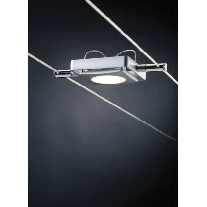 Paulmann 94107 - Set de 4 x LED de 4,3 W, sistema completo de cableado MAC 230V, cromo mate