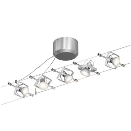 Paulmann 94133 - Juego de 5xGU5,3/10W Sistema completo de suspensión por cable MAC 230V cromo mate